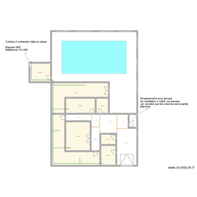 Vmc garage. Plan de 10 pièces et 203 m2