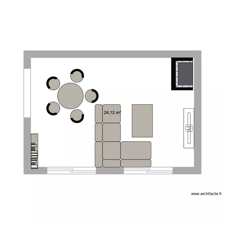 Salon mamie - 1. Plan de 1 Pièce et 24 m²
