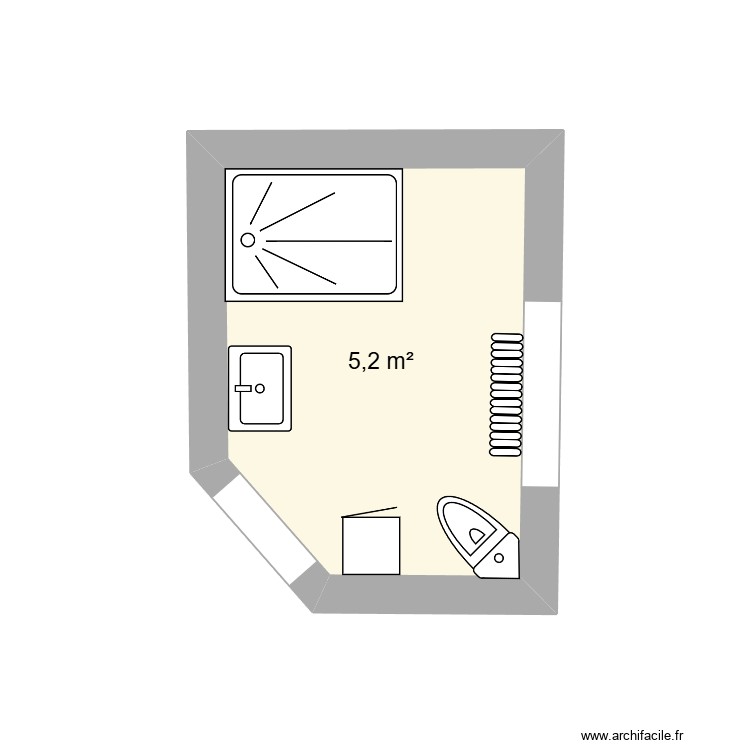 Maison &agrave; la mer : salle de bain. Plan de 0 pièce et 0 m2