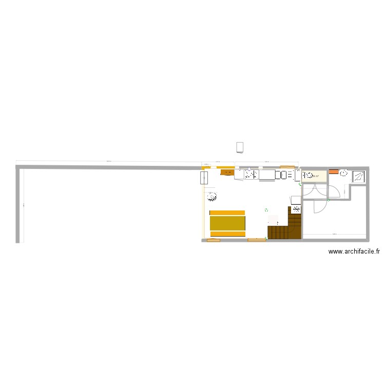 Longères 6 Rez de chaussée cotations fenêtre et poele ok. Plan de 1 pièce et 1 m2