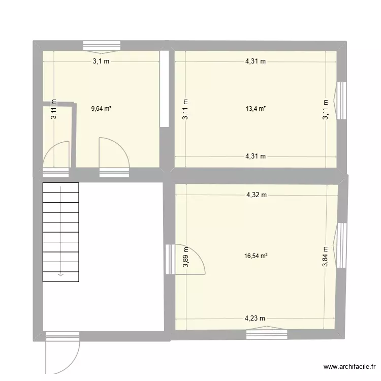PLAN 1. Plan de 3 Pièces et 40 m²