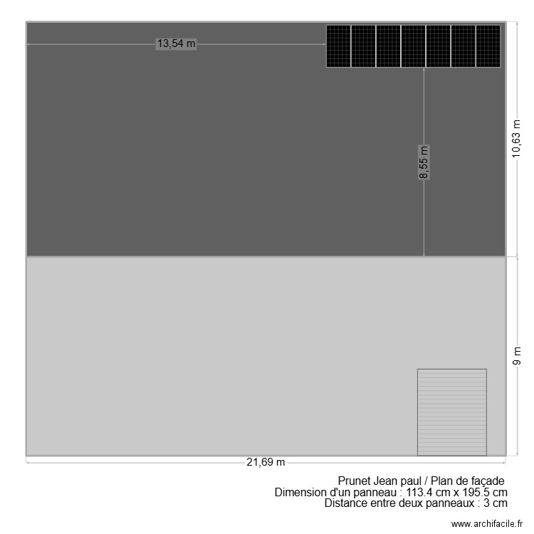 Prunet Jean paul facade. Plan de 2 pièces et 424 m2