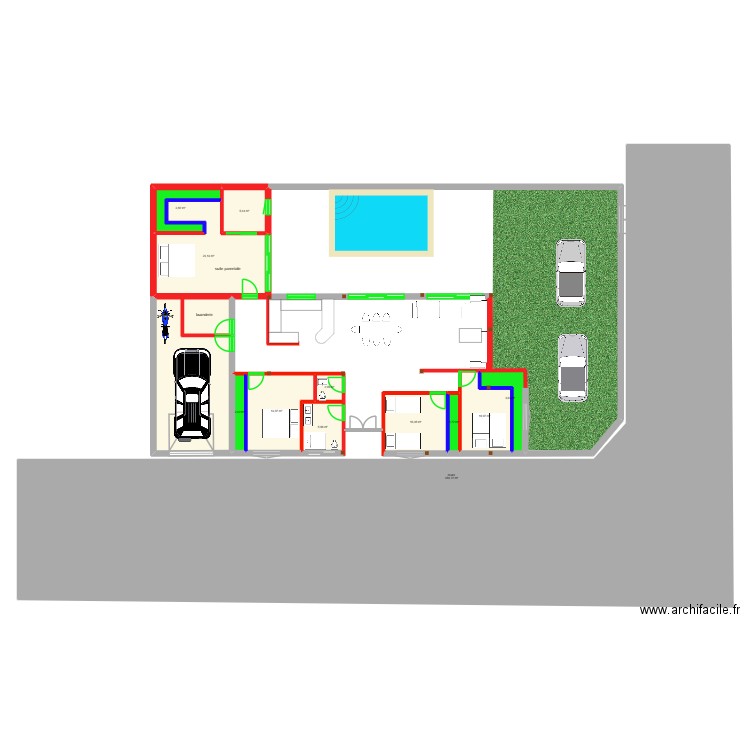 nihed. Plan de 13 pièces et 499 m2