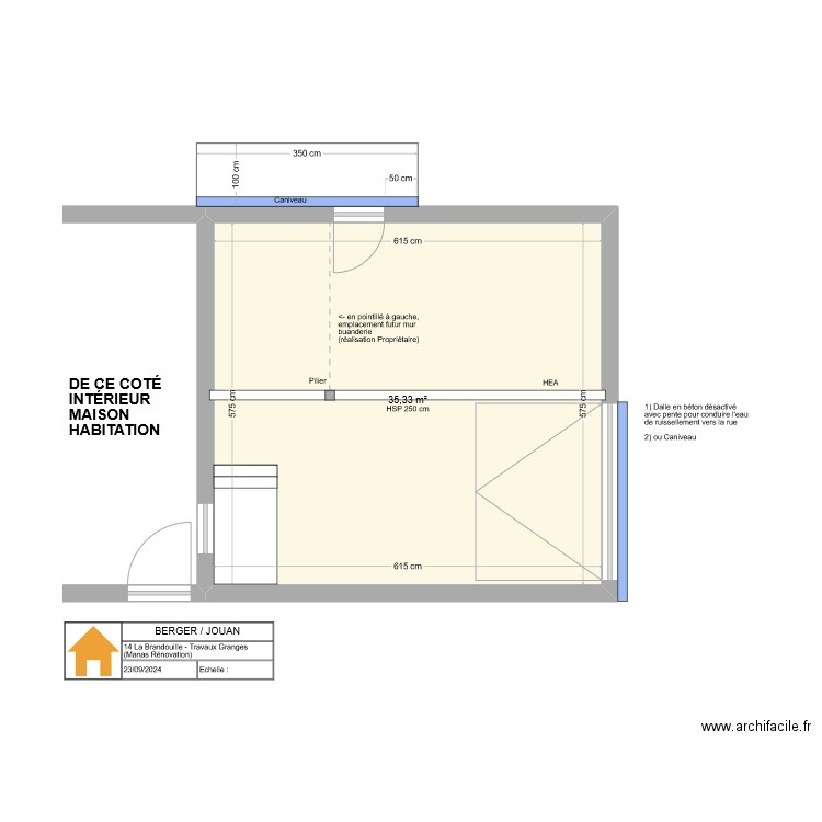Brandouille.Grange.Travaux. Plan de 0 pièce et 0 m2