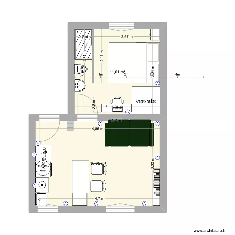 toto. Plan de 2  et 27 m²