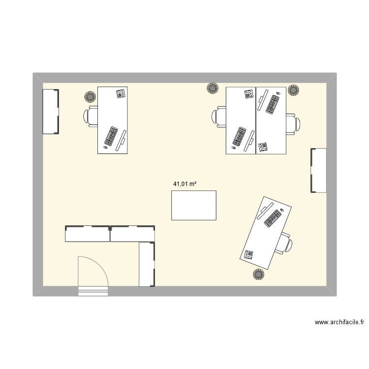bureau admin. Plan de 1 pièce et 41 m2