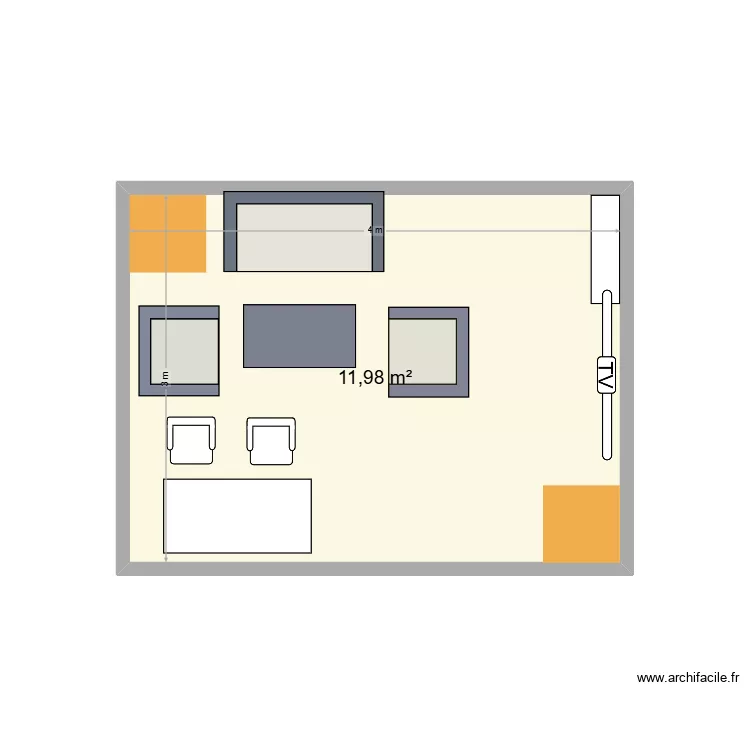 salon de la maison. Plan de 