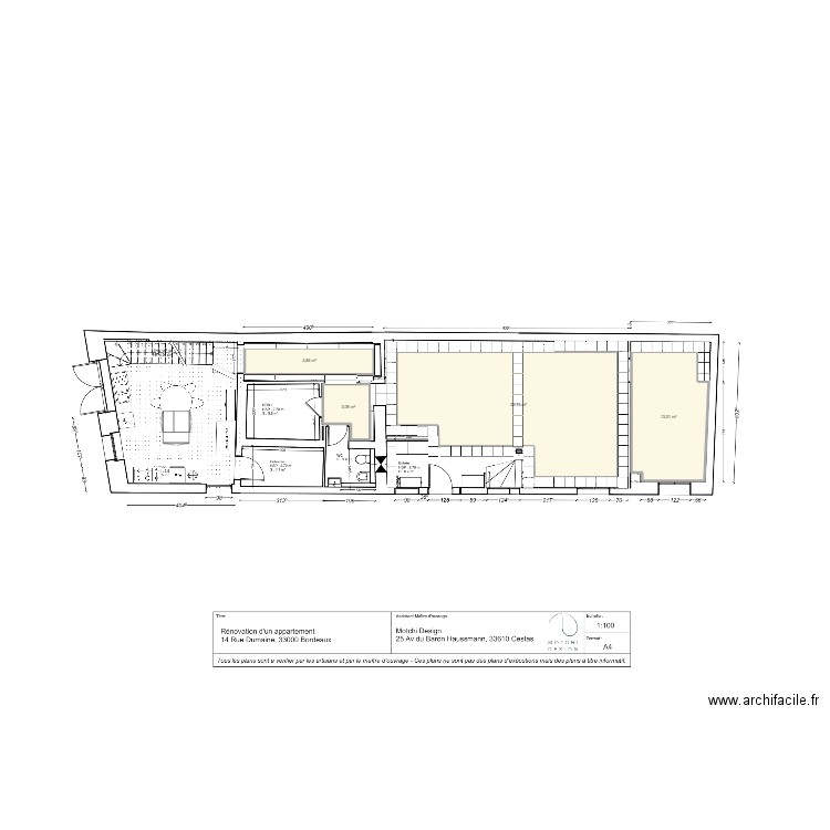 IMANE cuisine Vx. Plan de 4 pièces et 54 m2