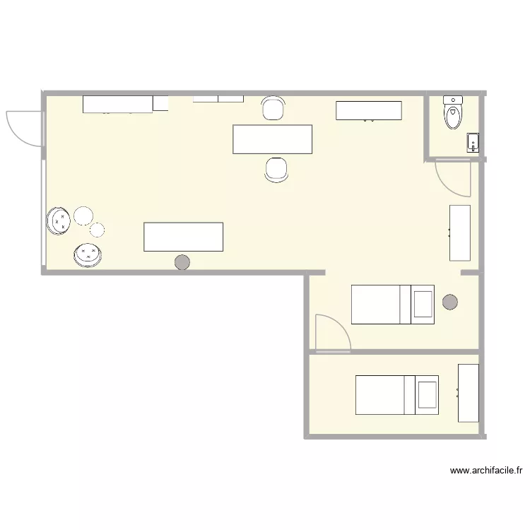plan local. Plan de 3  et 53 m²
