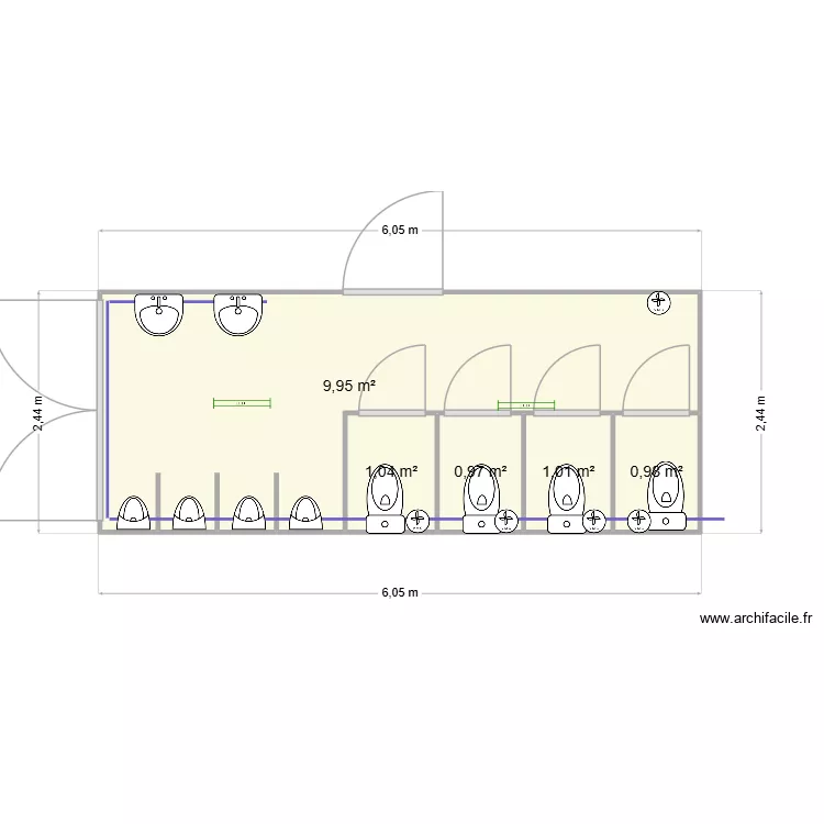 Dufour, maritime aménagé. Plan de 5 et 14 m² Dufour, maritime aménagé. Plan de 5 et 14 m²