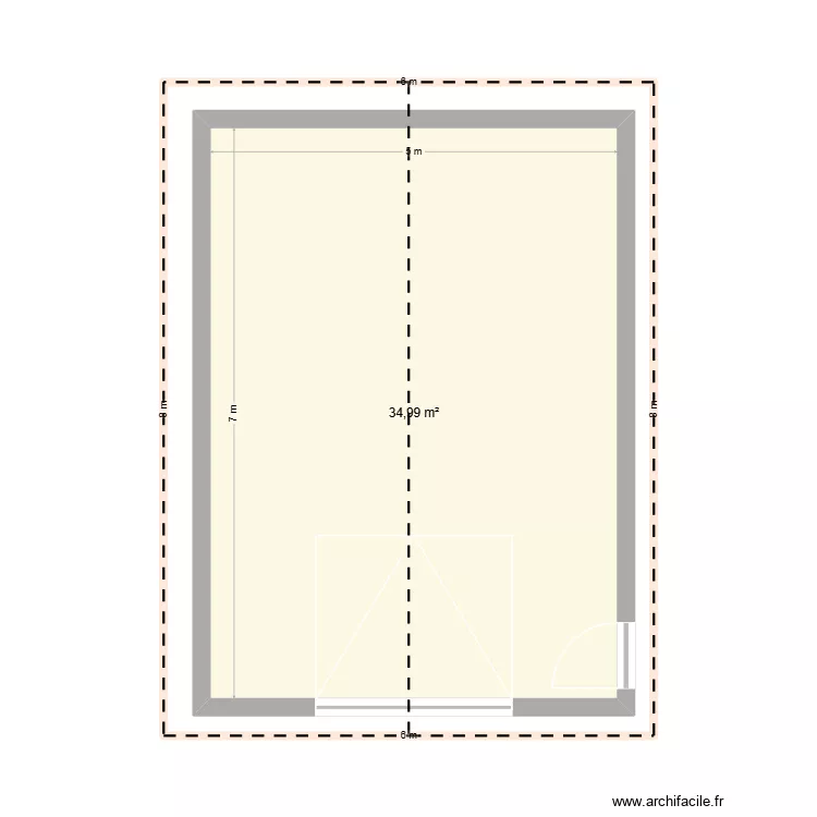 garage final. Plan de 1 Pièce et 35 m²