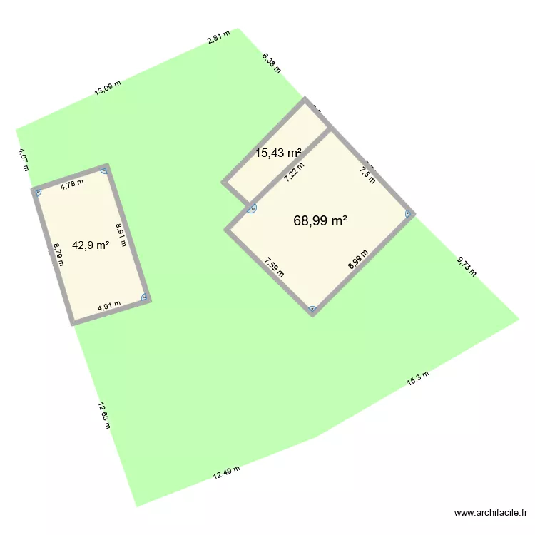 Menetou cadastre. Plan de 3  et 127 m²