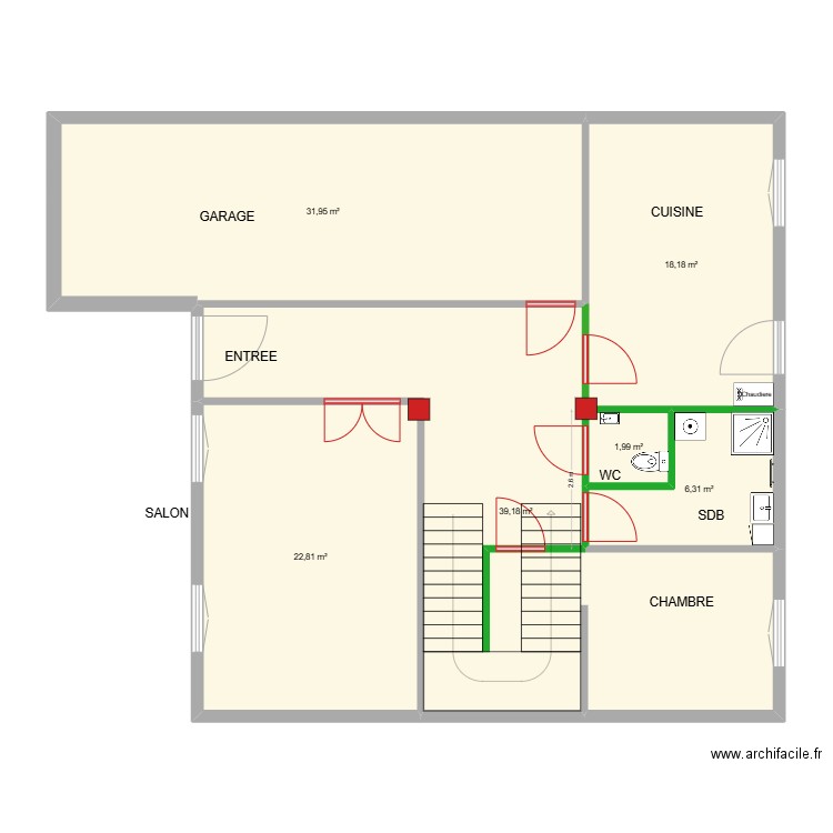 HICHAM 2. Plan de 6 pièces et 120 m2