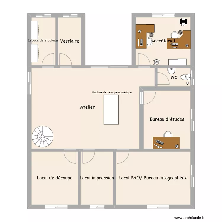 rdc. Plan de 9  et 113 m²