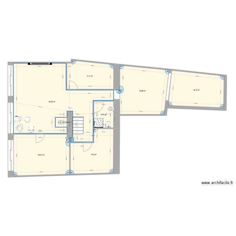 Workspace aménagement. Plan de 9 pièces et 132 m2