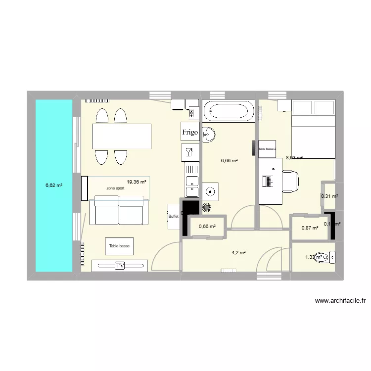 appartement. Plan de 11 et 49 m² appartement. Plan de 11 et 49 m²