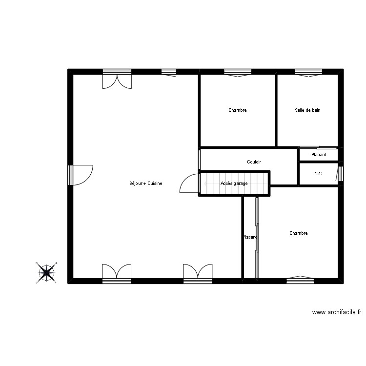 Pausé. Plan de 13 pièces et 170 m2
