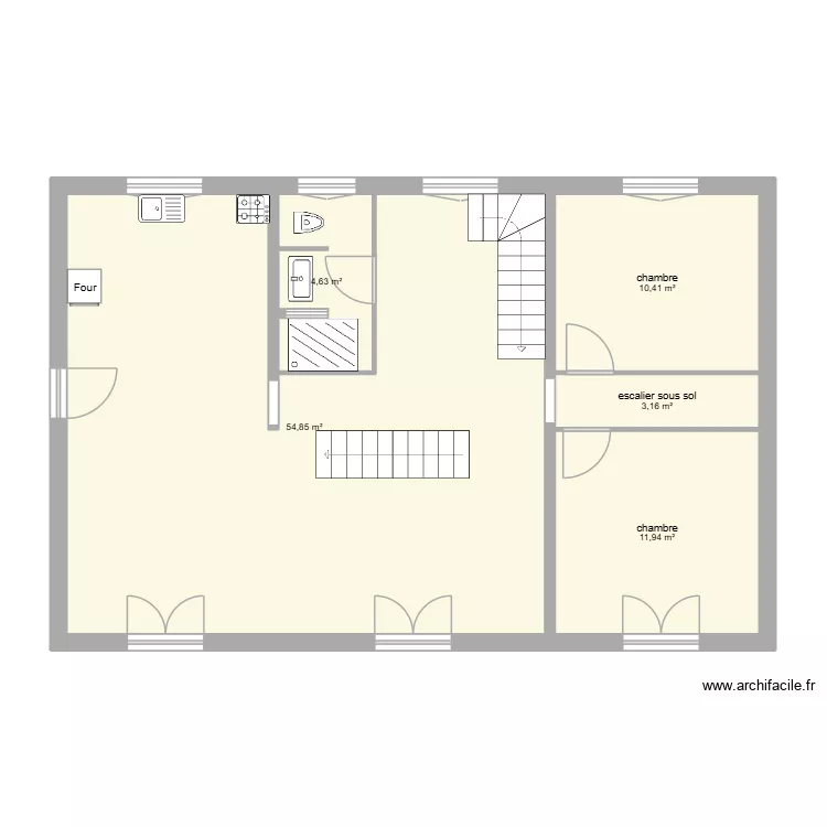 NV Plan 1. Plan de 5 Pièces et 85 m² NV Plan 1. Plan de 5 Pièces et 85 m²