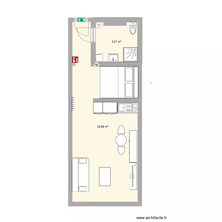 Knokke Nouveau. Plan de 2 et 35 m² Knokke Nouveau. Plan de 2 et 35 m²