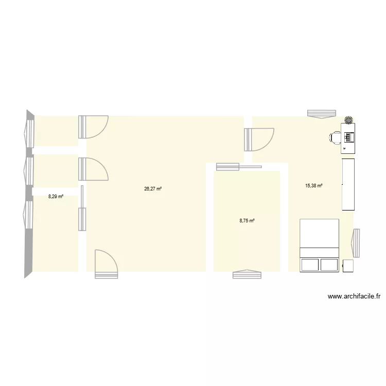 Plan architec CFA Maison 2. Plan de 4  et 59 m²