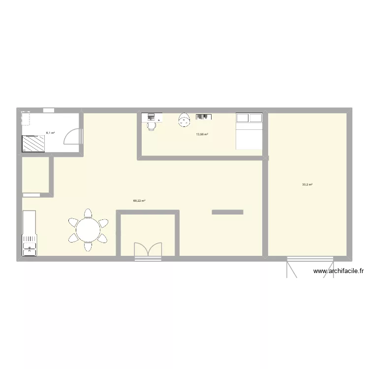 maison. Plan de 4  et 119 m²