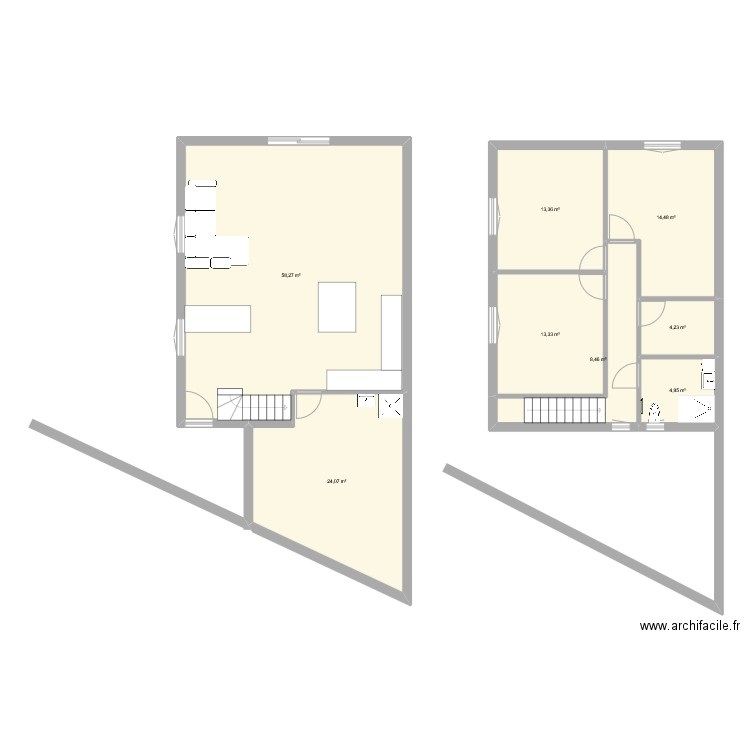 Sangnier projet. Plan de 8 pièces et 141 m2