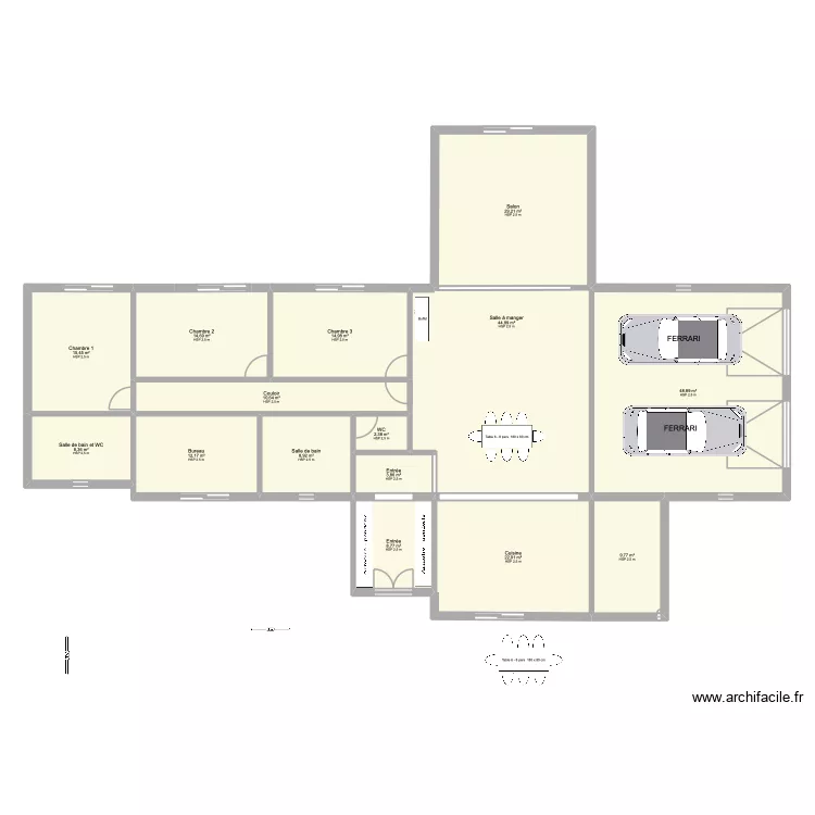 terrain christian 3. Plan de 15 pièces et 255 m²