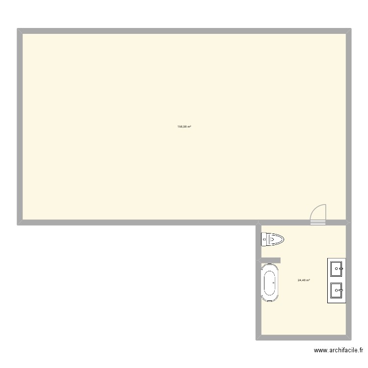 MAISON MAMAN. Plan de 2 pièces et 183 m2