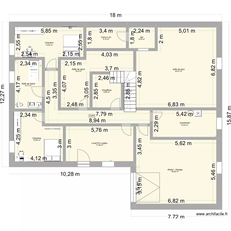 SOUS SOL Adrien LAURO. Plan de 13 et 203 m² SOUS SOL Adrien LAURO. Plan de 13 et 203 m²