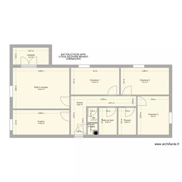 BAT FRUCTIDOR APP9. Plan de 12  et 83 m²