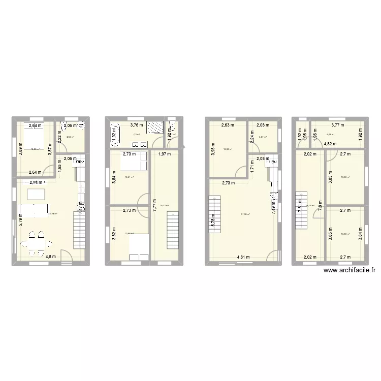 maison 90 m2. Plan de 15 pièces et 183 m²