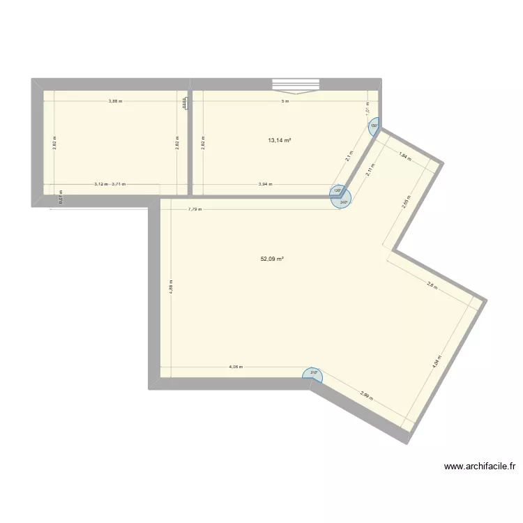 Maison Grisolles - A06. Plan de 2 et 65 m² Maison Grisolles - A06. Plan de 2 et 65 m²