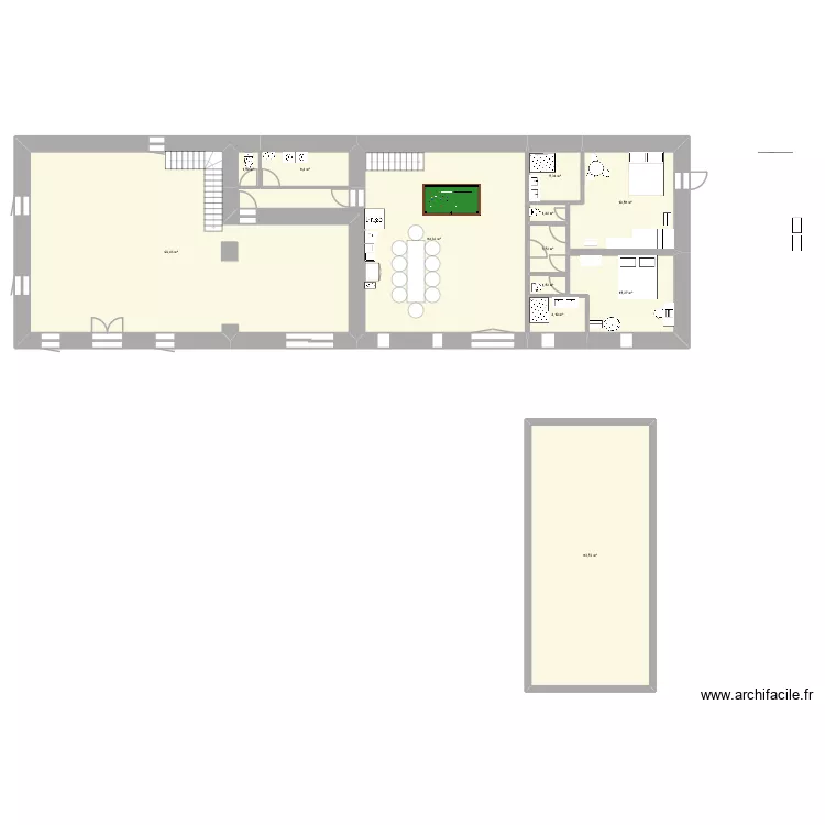 Saint Privat d\'Allier Cl&eacute;ment. Plan de 23  et 577 m²