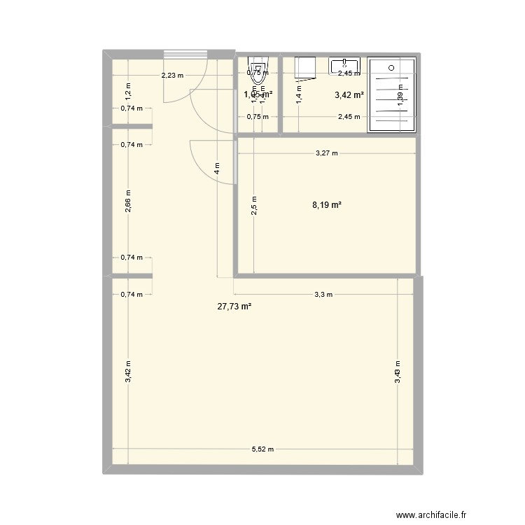 appart box charvo 2. Plan de 4 pièces et 40 m2