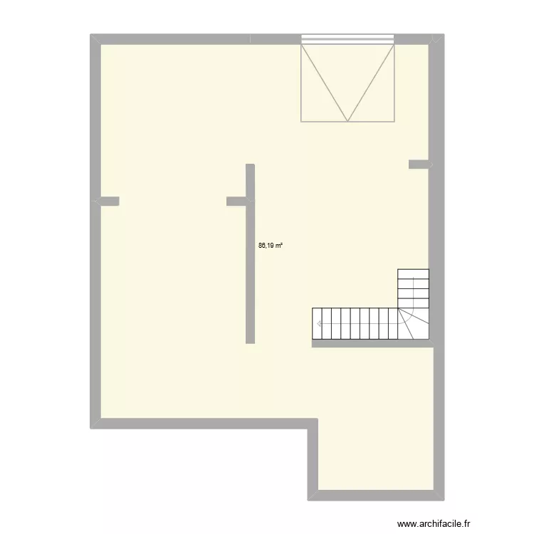 sous sol impasse duchesne. Plan de 1  et 86 m²