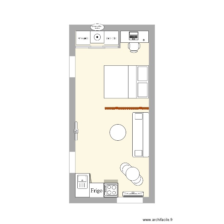 nimes 3. Plan de 2 pièces et 22 m2