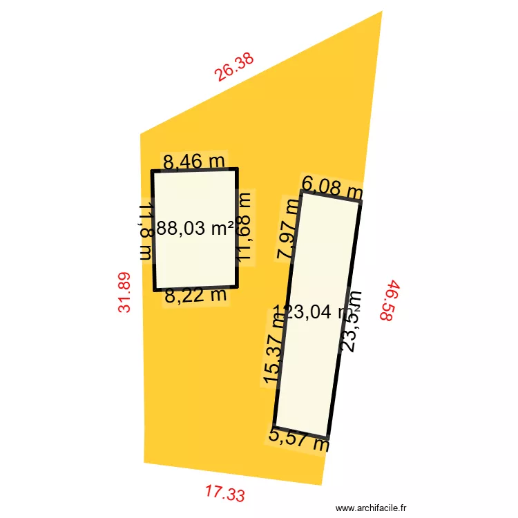 terrain Turlin. Plan de 2 et 211 m² terrain Turlin. Plan de 2 et 211 m²