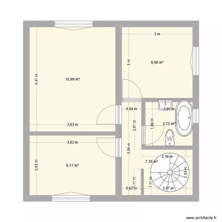 marlaux niv 1. Plan de 5 Pièces et 45 m² marlaux niv 1. Plan de 5 Pièces et 45 m²