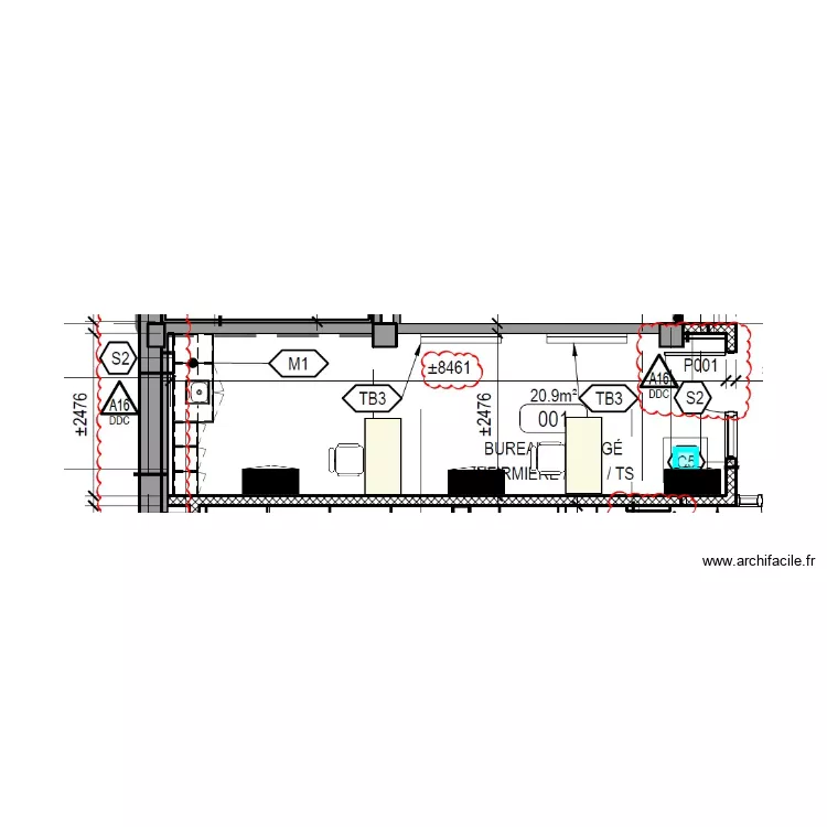 VT_001_Bur_Triple_2x2448. Plan de 