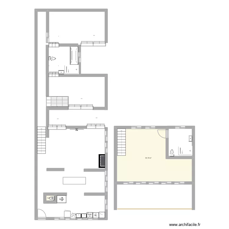 plan1. Plan de 2  et 31 m²