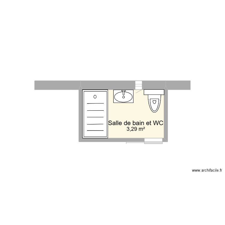 SALDINI - Projet. Plan de 1 pièce et 3 m2