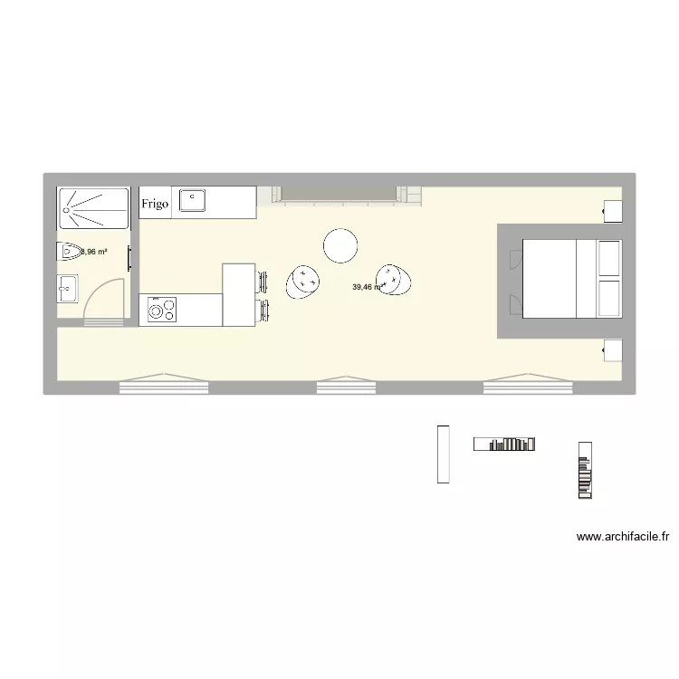 Tiny house V2. Plan de 2  et 43 m²