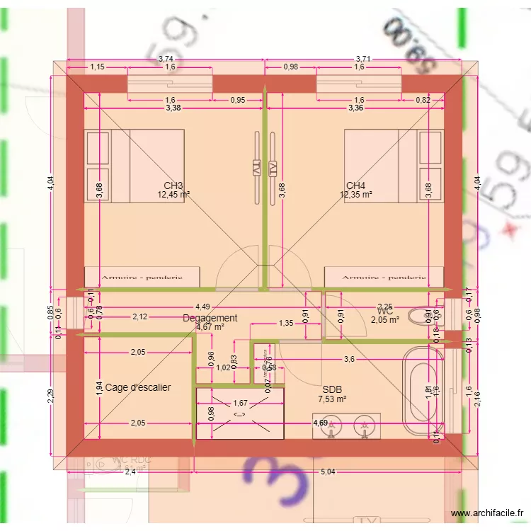 Maison lot 17. Plan de 