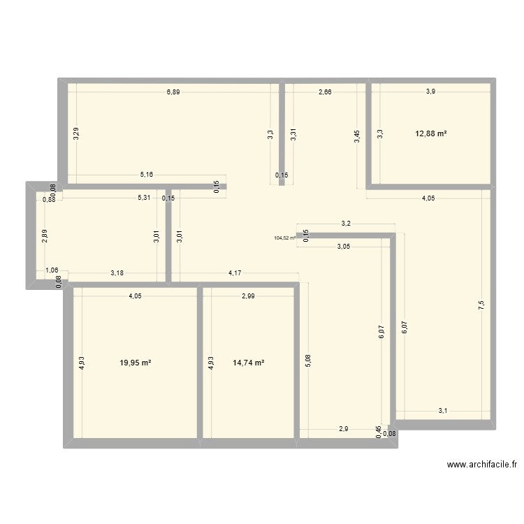 MAISON MAROUANE rev. Plan de 4 pièces et 152 m2