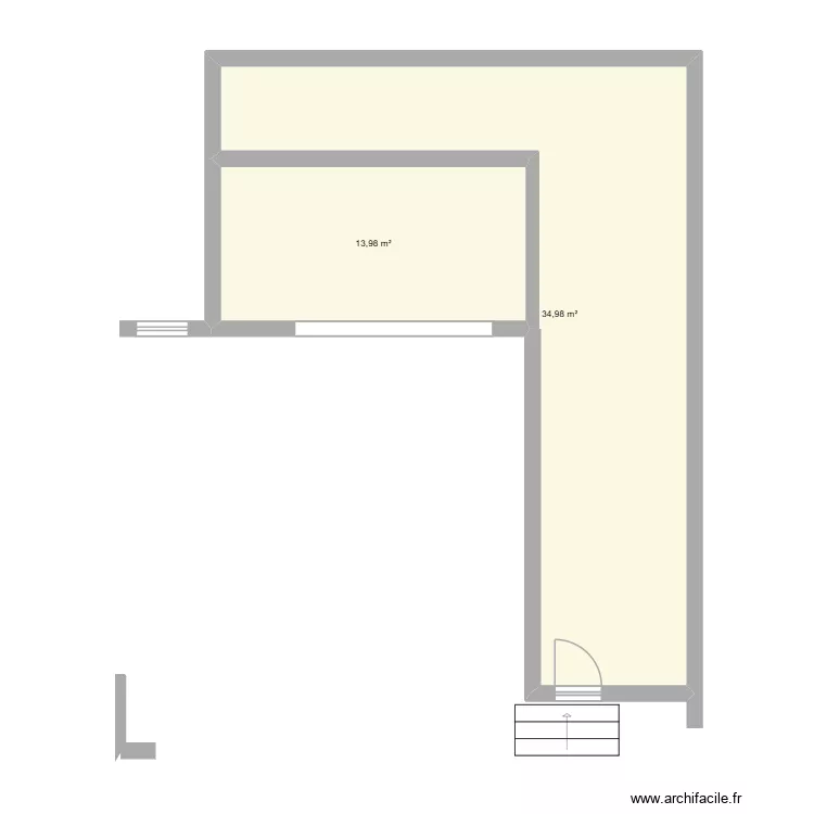 alou. Plan de 2  et 49 m²