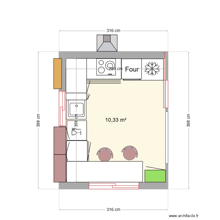 Cuisine 2. Plan de 0 pièce et 0 m2