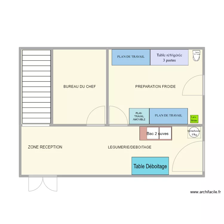 PLAN ZONE DEBOITAGE ET PREPA FROIDE STE CAMILLE. Plan de 