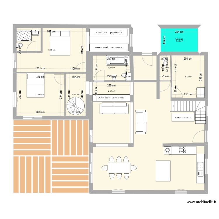 renovsul cuisine dans garage plan Steph. Plan de 0 pièce et 0 m2
