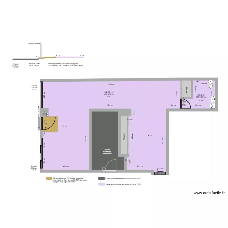 AUTO-&Eacute;COLE EMEURAUDE DANS L'EXISTANT. Plan de 7  et 89 m²
