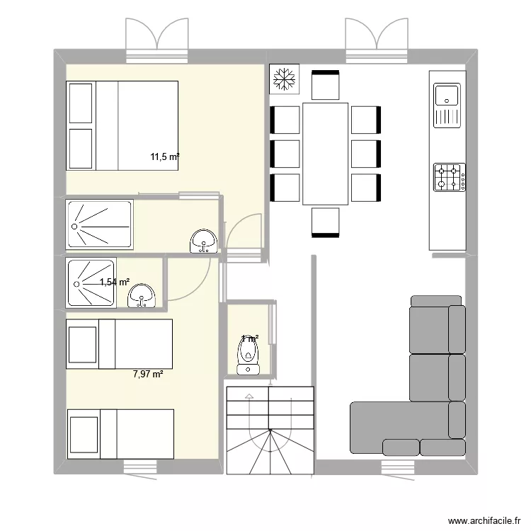 appart quend V2. Plan de 4 et 22 m² appart quend V2. Plan de 4 et 22 m²